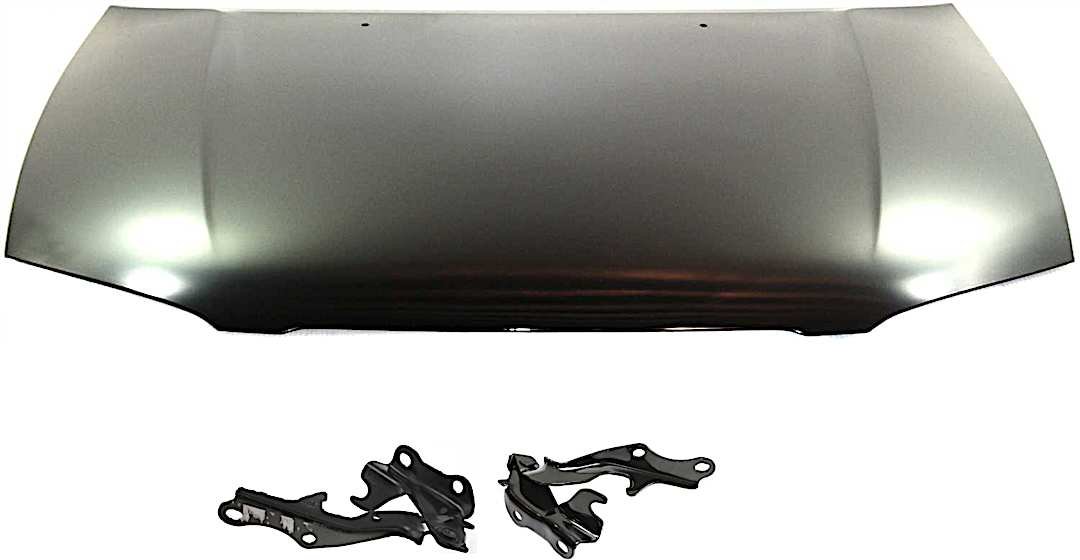 kit-110916-19_1.jpg Replacement 3-Piece Kit Factory Style Hood, USA Built Vehicle, Steel, Primed, Includes (1) Hood and (2) Hood Hinge - Image 1