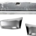 Replacement 3-Piece Kit, Step Bumper, Chrome, Face Bar Only; With pad provision, Without mounting bracket(s), Includes (2) Bumper End and (1) Step Bumper