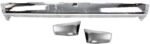 Replacement 3-Piece Kit, Step Bumper, Chrome, Face Bar Only; With pad provision, Without mounting bracket(s), Includes (2) Bumper End and (1) Step Bumper