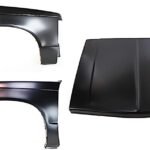 Replacement 3-Piece Kit Factory Style Hood, Steel, Primed, Includes (2) Fender and (1) Hood