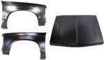 Replacement 3-Piece Kit Factory Style Hood, Steel, Primed, Includes (2) Fender and (1) Hood