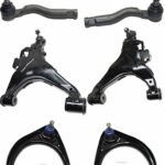 TrueDrive 8-Piece Kit Front, Driver and Passenger Side, Upper and Lower Control Arm Kit, Includes (4) Control Arm and (4) Tie Rod End
