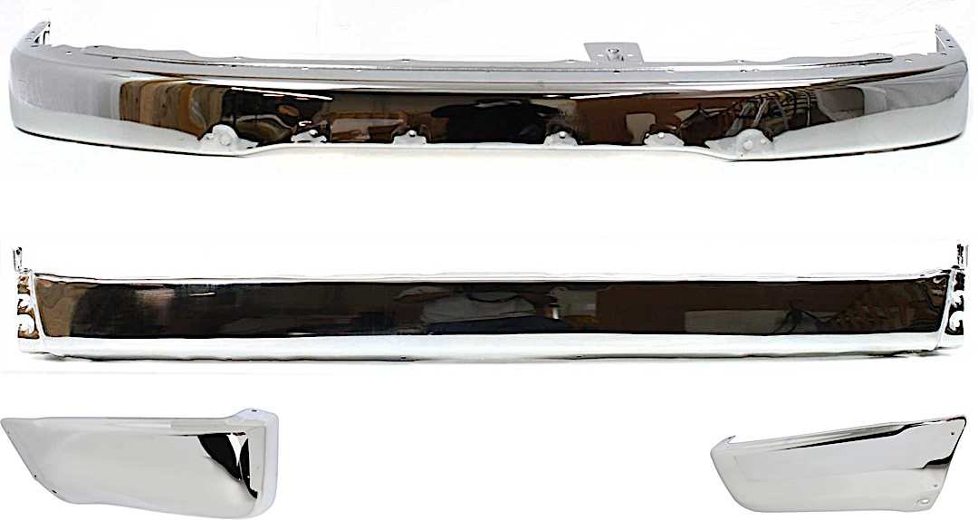 kit-111016-29_1.jpg Replacement 4-Piece Kit, Front Bumper, Sport Utility, For Models Without Sport Package, Chrome, Includes (1) Bumper, (2) Bumper End, and (1) Step Bumper - Image 1