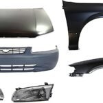 Replacement 6-Piece Kit Factory Style Hood, USA Built Vehicle, Steel, Primed, Includes (1) Bumper Cover, (2) Fender, (2) Headlight, and (1) Hood