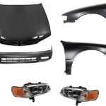 Replacement 6-Piece Kit Factory Style Hood, Steel, Primed, Includes (1) Bumper Cover, (2) Fender, (2) Headlight, and (1) Hood