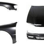 Replacement 4-Piece Kit Factory Style Hood, Steel, Primed, Includes (1) Bumper Cover, (2) Fender, and (1) Hood