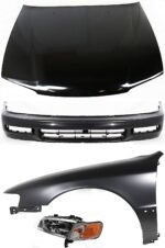 Replacement 4-Piece Kit Factory Style Hood, Steel, Primed, Includes (1) Bumper Cover, (1) Fender, (1) Headlight, and (1) Hood