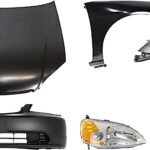 Replacement 6-Piece Kit Factory Style Hood, Coupe, Steel, Primed, Includes (1) Bumper Cover, (2) Fender, (2) Headlight, and (1) Hood