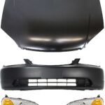 Replacement 4-Piece Kit Factory Style Hood, Coupe, Steel, Primed, Includes (1) Bumper Cover, (2) Headlight, and (1) Hood