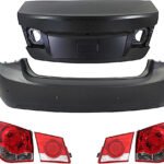 Replacement 6-Piece Kit Trunk Lid, includes Bumper Cover, Tail Lights
