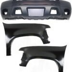 Replacement 3-Piece Kit Front, Driver and Passenger Side Fender, For Models without Off Road Package, Includes (1) Bumper Cover and (2) Fender