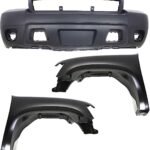 Replacement 3-Piece Kit Front, Driver and Passenger Side Fender, For Models without Off Road Package, CAPA Certified, Includes (1) Bumper Cover and (2) Fender