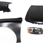 Replacement 5-Piece Kit Factory Style Hood, Steel, Primed, Includes (2) Fender, (2) Headlight, and (1) Hood