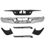 Replacement 6-Piece Kit, Step Bumper, Chrome, Face Bar and Pads, Without mounting bracket(s), Includes (2) Bumper Bracket, (3) Bumper Step Pad, and (1) Step Bumper