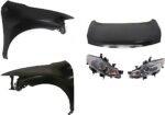 Replacement 5-Piece Kit Factory Style Hood, Steel, Primed, Includes (2) Fender, (2) Headlight, and (1) Hood