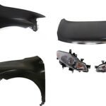 Replacement 5-Piece Kit Factory Style Hood, Steel, Primed, Includes (2) Fender, (2) Headlight, and (1) Hood