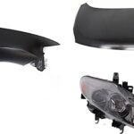 Replacement 3-Piece Kit Factory Style Hood, Steel, Primed, Includes (1) Fender, (1) Headlight, and (1) Hood