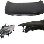 Replacement 3-Piece Kit Factory Style Hood, Steel, Primed, Includes (1) Fender, (1) Headlight, and (1) Hood