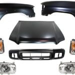 Replacement 8-Piece Kit Factory Style Hood, Steel, Primed, Includes (1) Bumper Cover, (2) Corner Light, (2) Fender, (2) Headlight, and (1) Hood