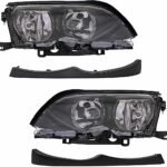 Replacement 4-Piece Kit Driver and Passenger Side Halogen Headlight, With bulb(s), OE Replacement, Includes (2) Headlight and (2) Headlight Filler