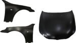 Replacement 3-Piece Kit Factory Style Hood, Steel, Primed, Includes (2) Fender and (1) Hood