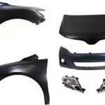 Replacement 6-Piece Kit Factory Style Hood, Steel, Primed, Includes (1) Bumper Cover, (2) Fender, (2) Headlight, and (1) Hood