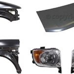 Replacement 5-Piece Kit Factory Style Hood, Steel, Primed, Includes (2) Fender, (2) Headlight, and (1) Hood