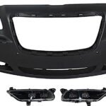 Replacement 3-Piece Kit, Front Primed Bumper Cover, For Models With Adaptive Cruise Control, With Parking Aid Sensor, Except SRT-8, CAPA Certified, Includes (1) Bumper Cover and (2) Fog Light