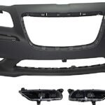 Replacement 3-Piece Kit, Front Primed Bumper Cover, For Models Without Adaptive Cruise Control, Includes (1) Bumper Cover and (2) Fog Light
