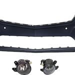 Replacement 3-Piece Kit, Front Primed Bumper Cover, Includes (1) Bumper Cover and (2) Fog Light