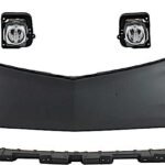 Replacement 3-Piece Kit Front Primed Bumper Cover, Includes (1) Bumper Cover and (2) Fog Light