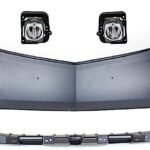 Replacement 3-Piece Kit Front Primed Bumper Cover, CAPA Certified, Includes (1) Bumper Cover and (2) Fog Light