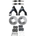 JC Whitney 8-Piece Kit Front Axle Assembly, Four Wheel Drive, Includes Brake Discs, Brake Pad Sets, and Control Arms