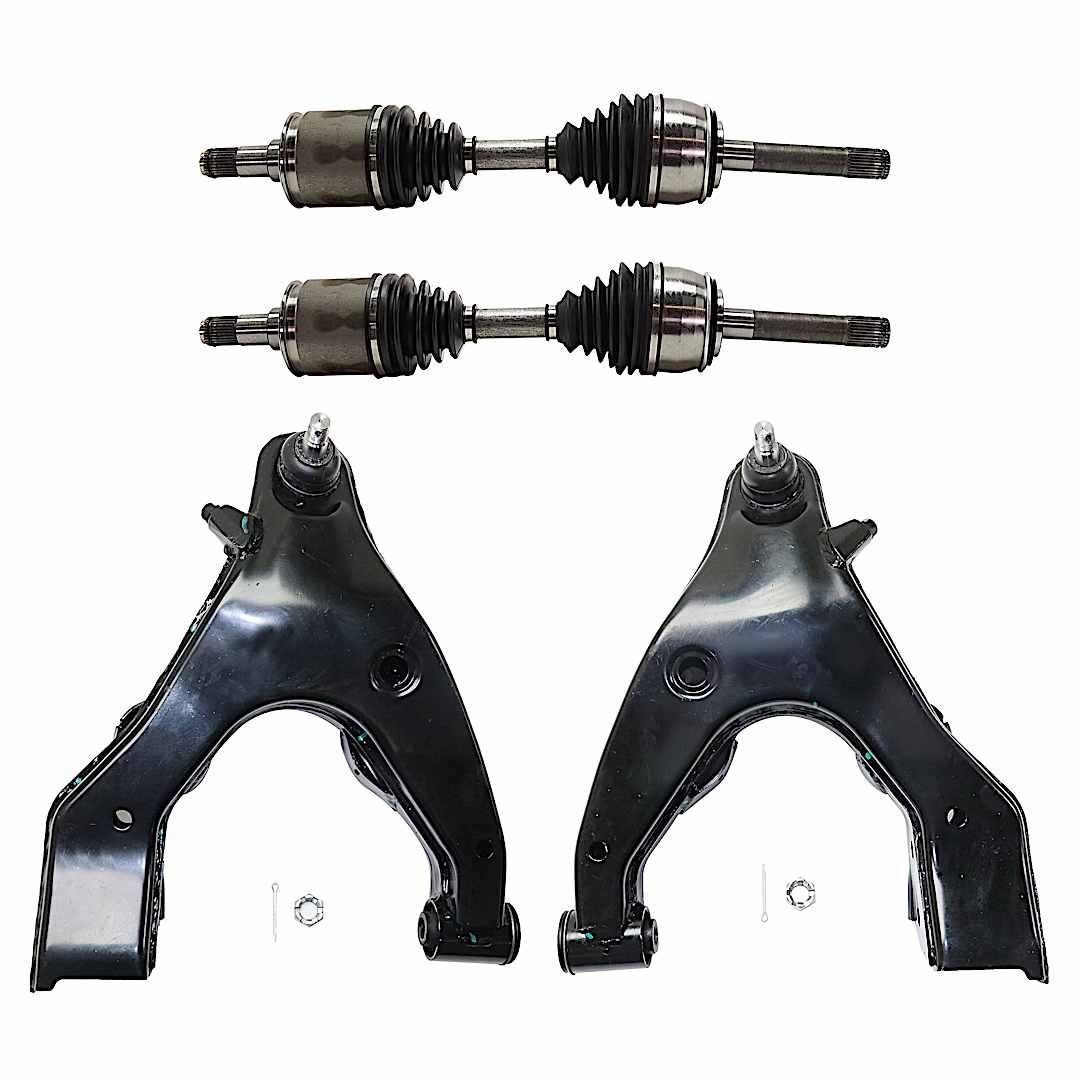 kit-j030422-0093_1.jpg JC Whitney 12-Piece Kit Front Axle Assembly, Four Wheel Drive, Includes Brake Discs, Brake Pad Sets, and Control Arms - Image 1