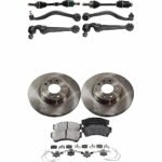 JC Whitney 10-Piece Kit Front Axle Assembly with Brake Discs, Brake Pad Sets, and Control Arms, All Wheel Drive