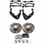 JC Whitney 12-Piece Kit Front Axle Assembly with Brake Discs, Brake Pad Sets, and Control Arms