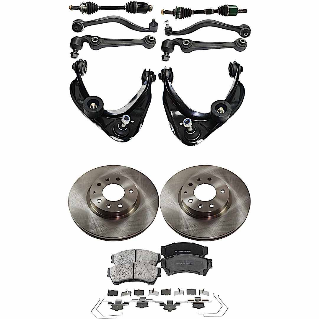 kit-j052722-327_1.jpg JC Whitney 12-Piece Kit Front Axle Assembly with Brake Discs, Brake Pad Sets, and Control Arms - Image 1