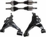 JC Whitney 8-Piece Kit Front Axle Assembly, includes (2) Axle Assembly, (2) Brake Disc, (1) Brake Pad Set, and (2) Control Arm, 4WD