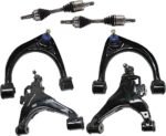 JC Whitney 12-Piece Kit Front Axle Assembly with Brake Discs, Brake Pad Sets, and Control Arms, 4WD