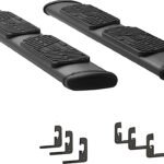 Luverne 277078-400713 Regal 7 in. Series Running Boards, Powdercoated Textured Black Non-Powered Stainless Steel Set of 2