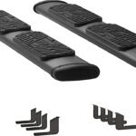 Luverne 277078-400752 Regal 7 in. Series Running Boards, Powdercoated Textured Black Non-Powered Stainless Steel Set of 2