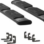 Luverne 277078-401443 Regal 7 in. Series Running Boards, Powdercoated Textured Black Non-Powered Stainless Steel Set of 2