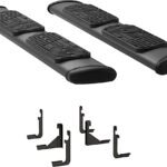 Luverne 277078-401723 Regal 7 in. Series Running Boards, Powdercoated Textured Black Non-Powered Stainless Steel Set of 2