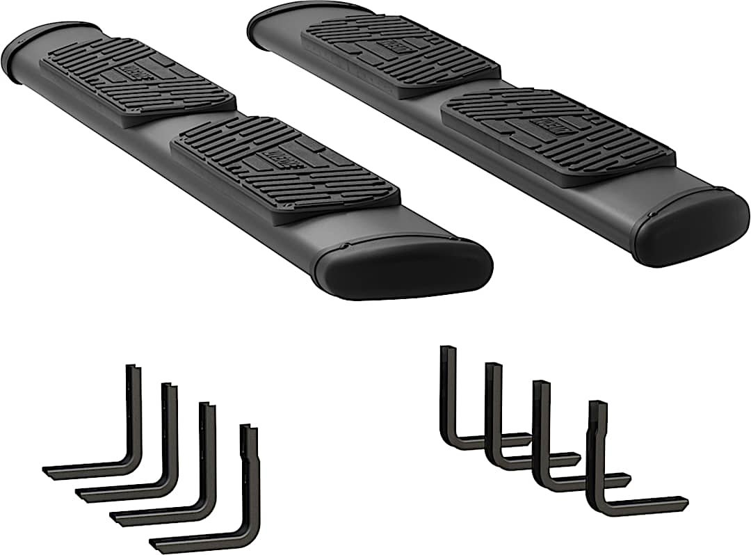 luv277078409922_1.jpg Luverne 277078-409922 Regal 7 in. Series Running Boards, Powdercoated Textured Black Non-Powered Stainless Steel Set of 2 - Image 1
