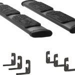 Luverne 277088-400713 Regal 7 in. Series Running Boards, Powdercoated Textured Black Non-Powered Stainless Steel Set of 2