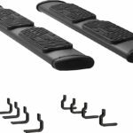 Luverne 277088-400922 Regal 7 in. Series Running Boards, Powdercoated Textured Black Non-Powered Stainless Steel Set of 2