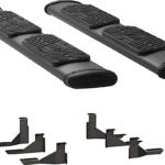 Luverne 277088-401113 Regal 7 in. Series Running Boards, Powdercoated Textured Black Non-Powered Stainless Steel Set of 2
