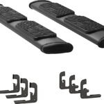 Luverne 277088-401443 Regal 7 in. Series Running Boards, Powdercoated Textured Black Non-Powered Stainless Steel Set of 2
