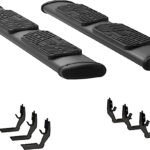 Luverne 277088-401632 Regal 7 in. Series Running Boards, Powdercoated Textured Black Non-Powered Stainless Steel Set of 2