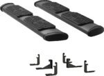 Luverne 277088-401723 Regal 7 in. Series Running Boards, Powdercoated Textured Black Non-Powered Stainless Steel Set of 2